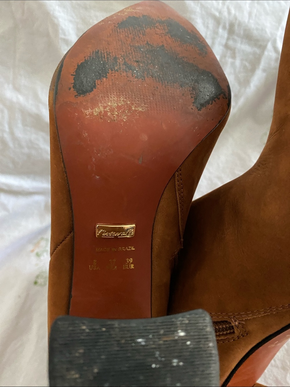 L’intervalle size 8  Suede Pointed Toe Ankle Boots in Chestnut - Picture 8 of 11